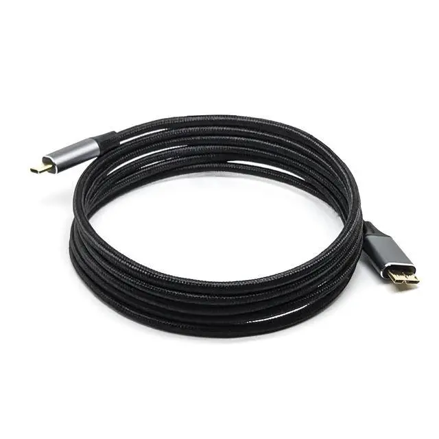 Alt view image 2 of 7 - Vszerda USB Micro B to USB Type C Cable 10 Gbps Fast Data Transfer Cord 3A Quick Charge Compatible with MacBook, iPad, Galaxy S24, Laptop, External Hard Drive - Nylon Black Wire 2.0 M / 6.5 Feet