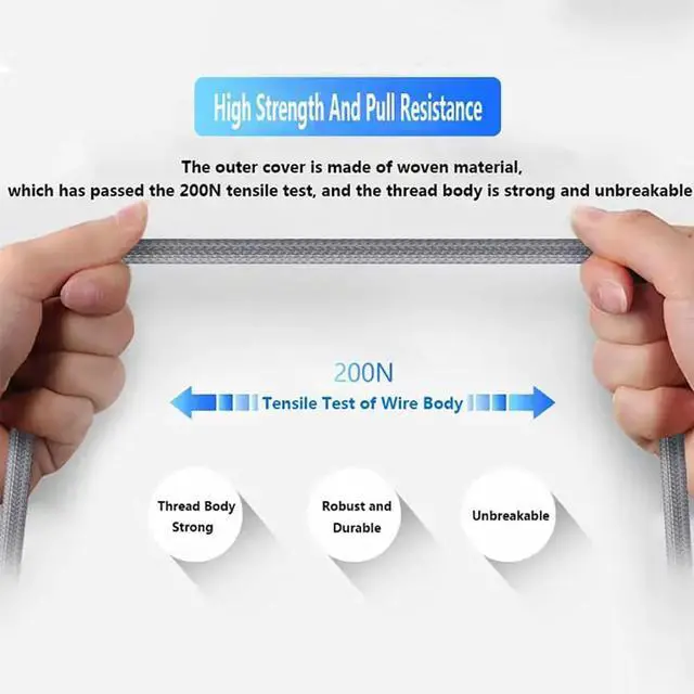 Alt view image 6 of 6 - Vszerda High Definition USB C to DisplayPort Cable 1.4 8K Cord 60Hz UHD 4K for Video Streaming & Gaming Gray Wire Compatible with MacBook Pro/Air Samsung S22/23 Series 2.0 M / 6.5 Feet