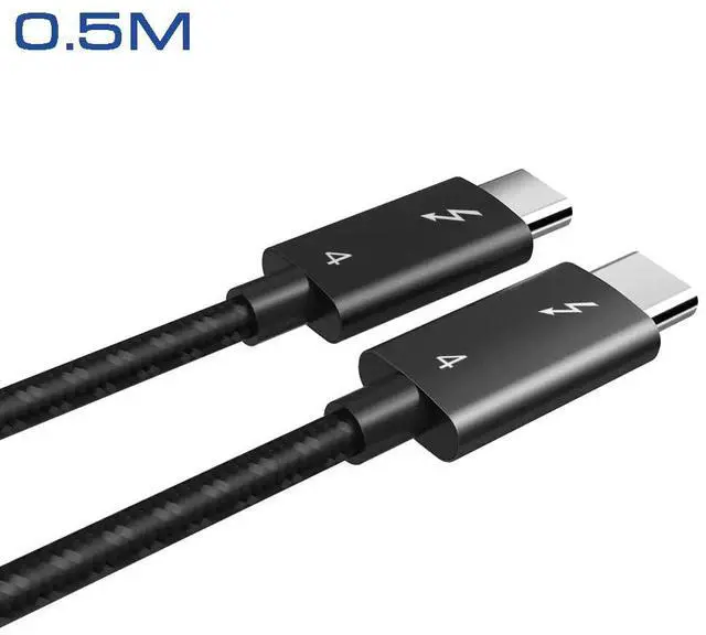 Alt view image 2 of 7 - Vszerda High Speed USB-C 4 Cable Data Transfer Cord Fast Charging Compatible with iPhone 15, MacBook, iPad, Galaxy S23 40Gbps PD 100W Black Wire 0.5 M / 1.6 Feet