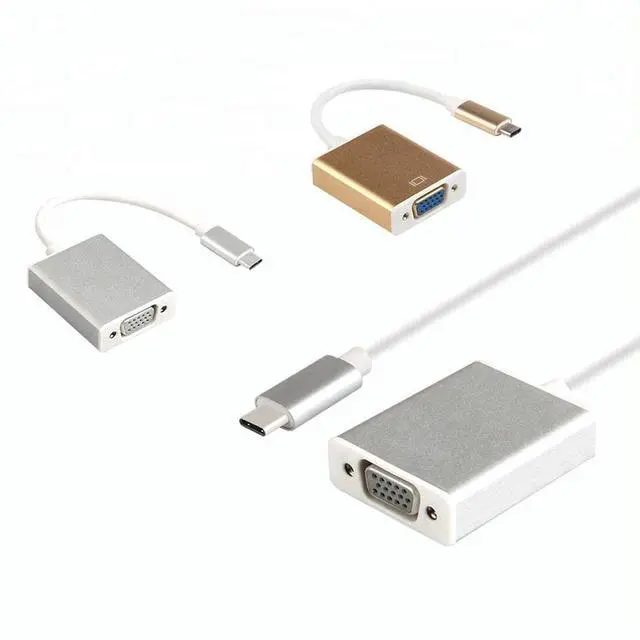 Alt view image 5 of 7 - Vszerda USB C to VGA 1080P Compatible with Samsung S20 Series, Z Fold, Galaxy Note, Galaxy Tab, Apple MackBook Thunderbolt 3 Universal Adapter Cable (Rose Gold Adapter)