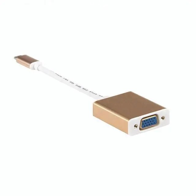 Alt view image 4 of 7 - Vszerda USB C to VGA 1080P Compatible with Samsung S20 Series, Z Fold, Galaxy Note, Galaxy Tab, Apple MackBook Thunderbolt 3 Universal Adapter Cable (Rose Gold Adapter)