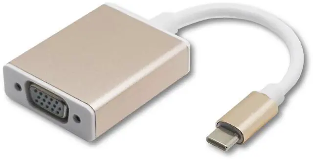 Main image of Vszerda USB C to VGA 1080P Compatible with Samsung S20 Series, Z Fold, Galaxy Note, Galaxy Tab, Apple MackBook Thunderbolt 3 Universal Adapter Cable (Rose Gold Adapter)
