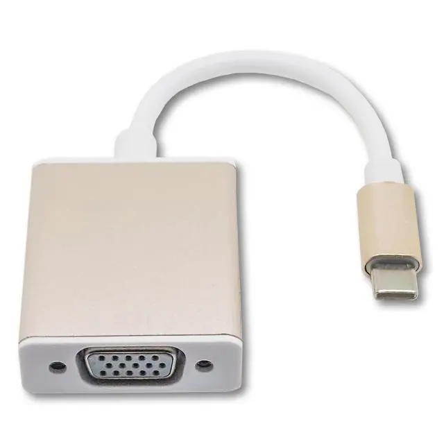 Alt view image 2 of 7 - Vszerda USB C to VGA 1080P Compatible with Samsung S20 Series, Z Fold, Galaxy Note, Galaxy Tab, Apple MackBook Thunderbolt 3 Universal Adapter Cable (Rose Gold Adapter)