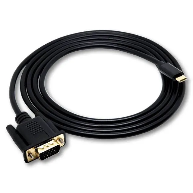 Alt view image 4 of 5 - Vszerda USB C to VGA 1080P Compatible with Samsung S20 Series, Z Fold, Galaxy Note, Galaxy Tab, Apple MackBook Thunderbolt 3 Universal Adapter (Black Cable)   6FT