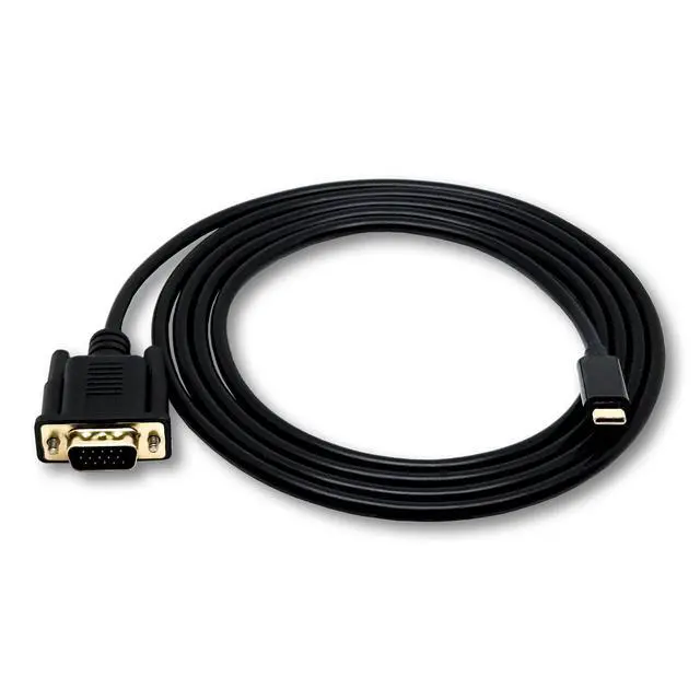 Alt view image 2 of 5 - Vszerda USB C to VGA 1080P Compatible with Samsung S20 Series, Z Fold, Galaxy Note, Galaxy Tab, Apple MackBook Thunderbolt 3 Universal Adapter (Black Cable)   6FT