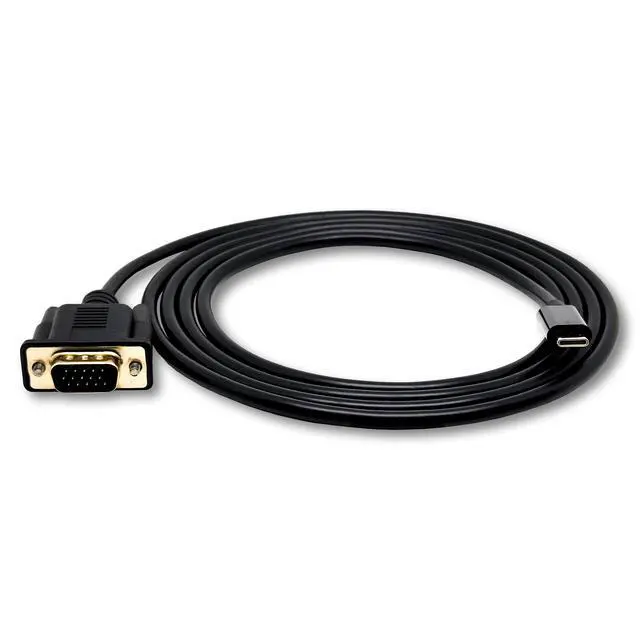Alt view image 3 of 5 - Vszerda USB C to VGA 1080P Compatible with Samsung S20 Series, Z Fold, Galaxy Note, Galaxy Tab, Apple MackBook Thunderbolt 3 Universal Adapter (Black Cable)   6FT