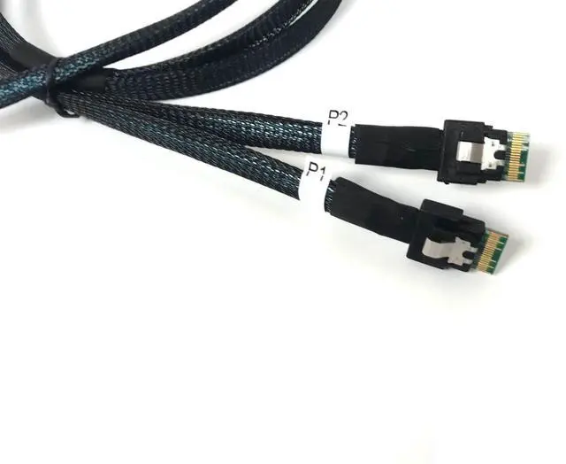 Alt view image 2 of 3 - Vszerda SlimSAS 8i SFF-8654 to 2 X SlimSAS 4i Cable Tri-Mode - 1 Meter