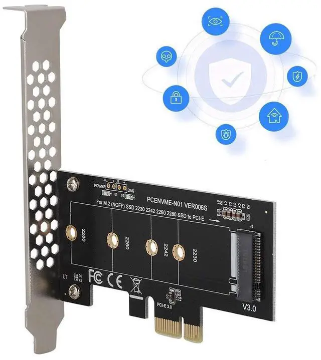 Main image of Vszerda M.2 PCIe PCI E Adapter, M.2 to PCI E3.0 X1 Expansion Card,M2 SSD NGFF NVME (m Key) to PCIe 3.0 x 1 Adapter with Low Bracket for Desktop PCI Express Slot