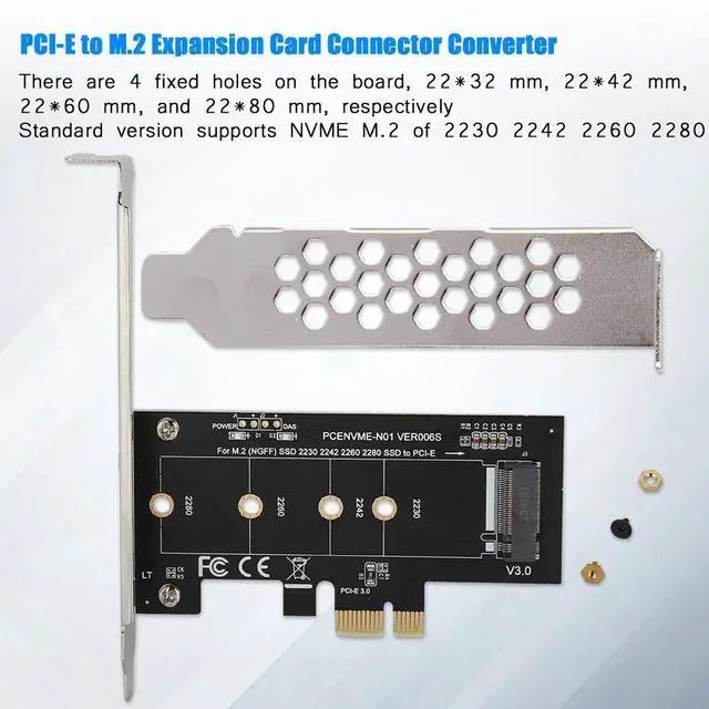 Alt view image 2 of 6 - Vszerda M.2 PCIe PCI E Adapter, M.2 to PCI E3.0 X1 Expansion Card,M2 SSD NGFF NVME (m Key) to PCIe 3.0 x 1 Adapter with Low Bracket for Desktop PCI Express Slot