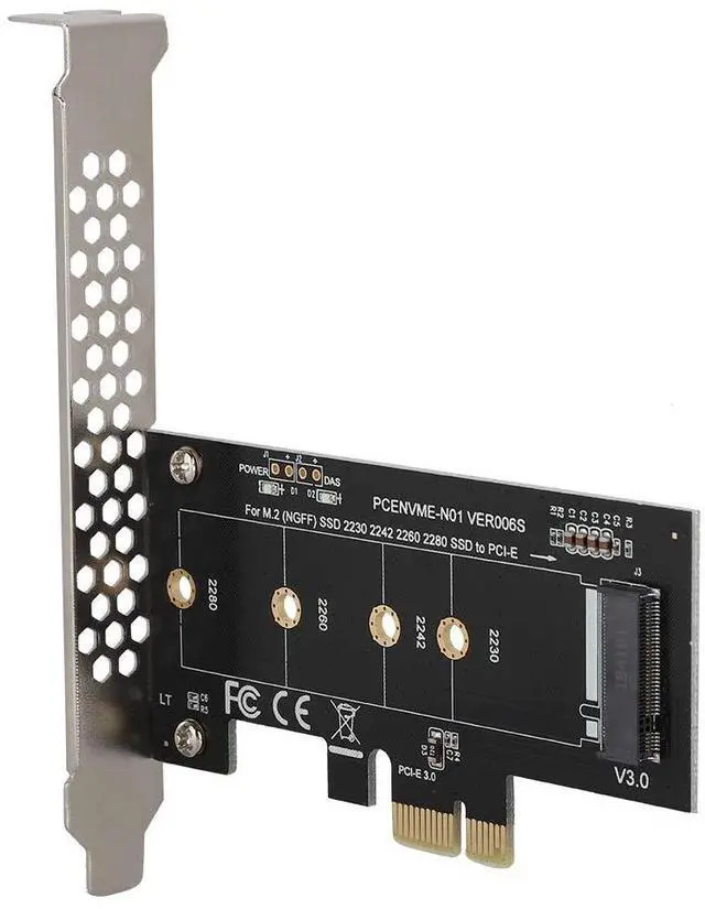 Alt view image 5 of 6 - Vszerda M.2 PCIe PCI E Adapter, M.2 to PCI E3.0 X1 Expansion Card,M2 SSD NGFF NVME (m Key) to PCIe 3.0 x 1 Adapter with Low Bracket for Desktop PCI Express Slot