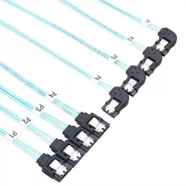 Alt view image 2 of 5 - Vszerda SAS 4.0 4 Ports SATA to 4 Ports SATA 7P Female Right-Angle SSD Data Computer Motherboard Connection Cable 50CM