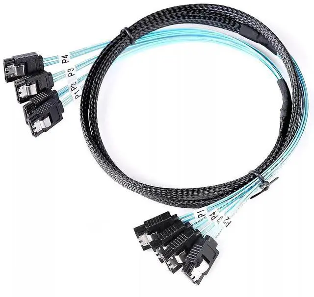 Alt view image 5 of 5 - Vszerda SAS 4.0 4 Ports SATA to 4 Ports SATA 7P Female Hard Drive Connection Cable 100CM