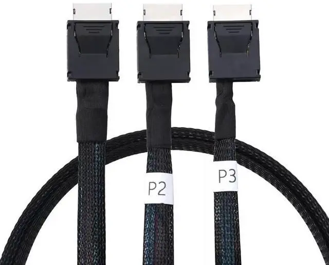 Alt view image 4 of 6 - Vszerda Dilinker Oculink PCIE SFF-8611 4i to 2 SAS8611 4I Connection Cable for Server 100CM