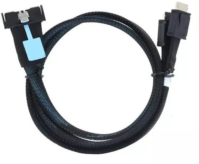 Alt view image 6 of 6 - Vszerda PCI-E5.0 MCIO SFF-8654 8I 74P to 2X Oculink SAS SFF-8611 4I Server Adapter Cable (1m)