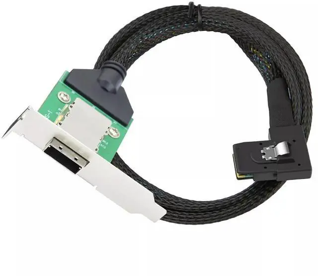 Alt view image 2 of 5 - Vszerda Mini SAS SFF-8088 Female to SAS 8087 Right Angle Server Adapter Conversion Cable 50CM