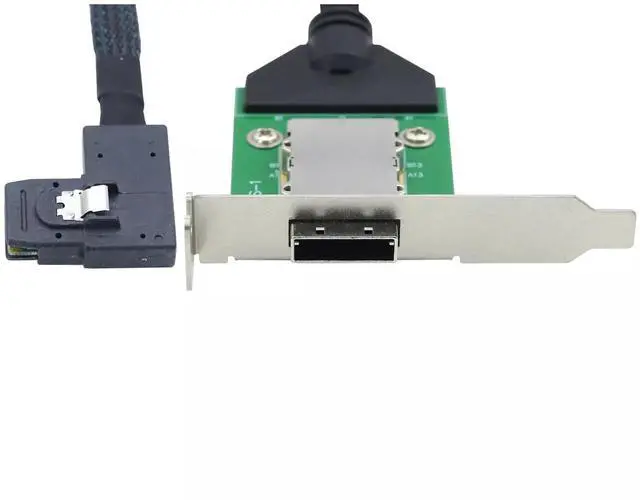 Alt view image 3 of 5 - Vszerda Mini SAS SFF-8088 Female to SAS 8087 Right Angle Server Adapter Conversion Cable 50CM