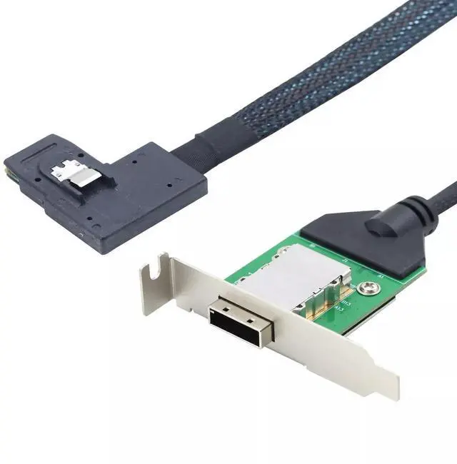 Main image of Vszerda Mini SAS SFF-8088 Female to SAS 8087 Right Angle Server Adapter Conversion Cable 50CM