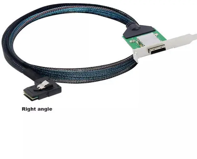 Alt view image 4 of 5 - Vszerda Mini SAS SFF-8088 Female to SAS 8087 Right Angle Server Adapter Conversion Cable 50CM