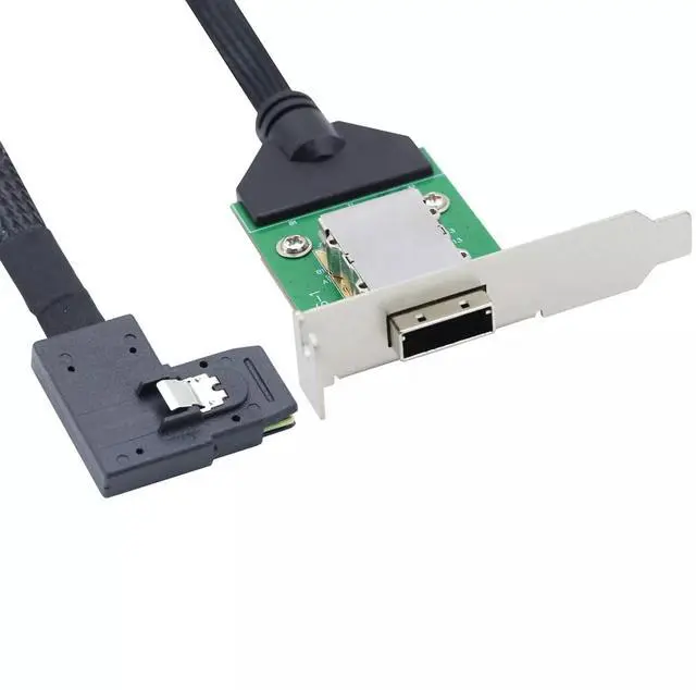 Alt view image 4 of 5 - Vszerda Mini SAS 8087 Left Bend to SFF-8088 Female Server Adapter Card Conversion Cable 50CM