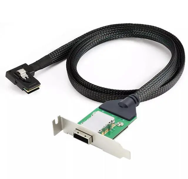 Main image of Vszerda Mini SAS 8087 Left Bend to SFF-8088 Female Server Adapter Card Conversion Cable 50CM