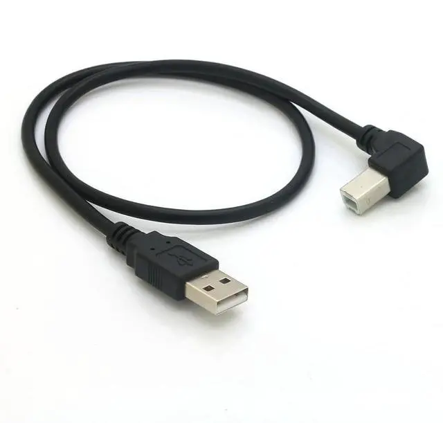 Main image of Vszerda 19" USB 2.0 High Speed Printer/Scanner Right Angle Cable - 90 Degree USB A Male to B Male - 1.6 Feet