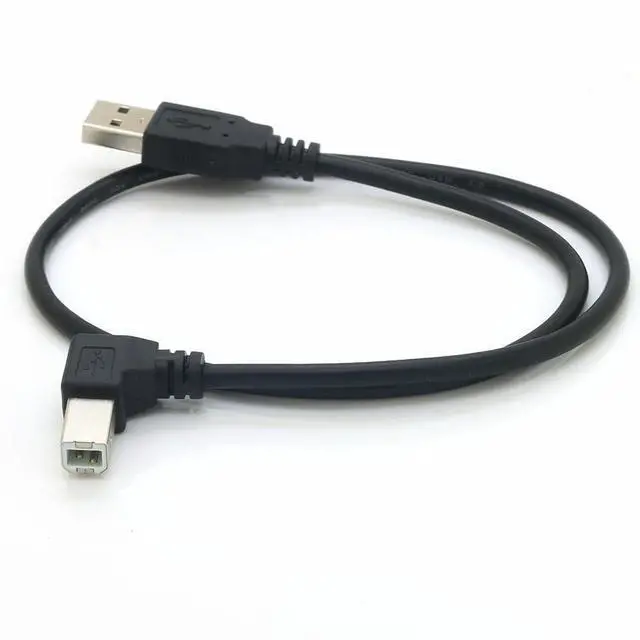 Alt view image 2 of 6 - Vszerda 19inch Right Angle USB a to b 90 Degree Cable USB 2.0 A Male to B Male Printer Scanner USB B Cable Cord with 480Mbps (Left Angle, 1.6Feet)
