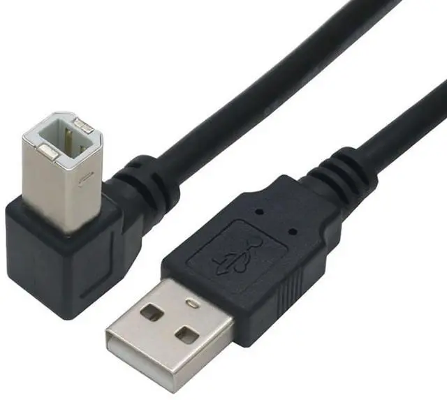Alt view image 6 of 6 - Vszerda 59inch USB 2.0 High Speed Printer/Scanner Right Angle Cable USB Printer Cable 90 Degree USB 2.0 A Male to B Male Printer Scanner USB B Cable Cord with 480Mbps (Down Angle, 4.9Feet)