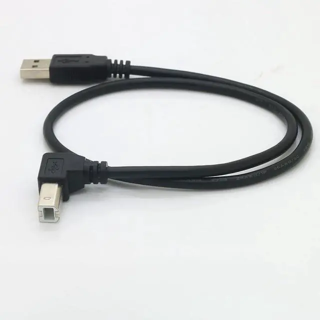 Alt view image 2 of 6 - Vszerda 19inch USB 2.0 High Speed Printer/Scanner Right Angle Cable USB Printer Cable 90 Degree USB 2.0 A Male to B Male Printer Scanner USB B Cable Cord with 480Mbps (Down Angle, 1.6Feet)