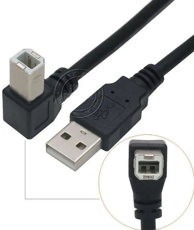 Alt view image 3 of 6 - Vszerda 59inch USB 2.0 High Speed Printer/Scanner Right Angle Cable USB Printer Cable 90 Degree USB 2.0 A Male to B Male Printer Scanner USB B Cable Cord with 480Mbps (Down Angle, 4.9Feet)