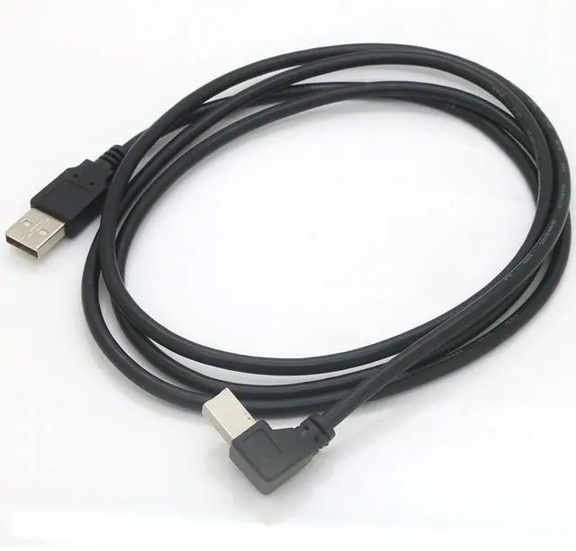 Alt view image 2 of 6 - Vszerda 59" USB 2.0 High Speed Right Angle Printer/Scanner Cable - 90 Degree USB A Male to B Male - 4.9 Feet