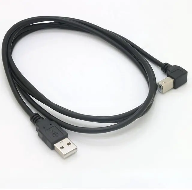 Main image of Vszerda 59inch USB 2.0 High Speed Printer/Scanner Right Angle Cable USB Printer Cable 90 Degree USB 2.0 A Male to B Male Printer Scanner USB B Cable Cord with 480Mbps (Down Angle, 4.9Feet)