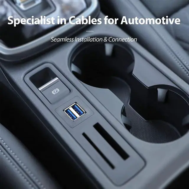 Alt view image 2 of 7 - Vszerda Dual USB3.0 Square Flush Mount - 2M 6ft USB 3.0 Extension Mount, Dash Mount, Flush Mount, Panel Mount Cable, for Car, Boat, Motorcycle (6 feet) - Black