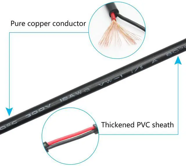 Alt view image 3 of 7 - Vszerda 4Pcs USB A Male to 2 Pin Bare Wire 11inch, 18AWG 5V/6A 2 Pin Pigtail Open End Power Cord, for USB Equipment Installed or Replace Repair DIY Cable