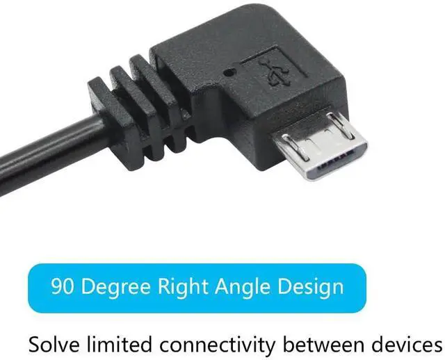 Alt view image 4 of 7 - Vszerda 90 Degree Micro USB Power Cable 11FT, Right Angle USB Dash Cam Charging Cord, for Car Dash Cam, Phones and Other Micro USB Devices Charging