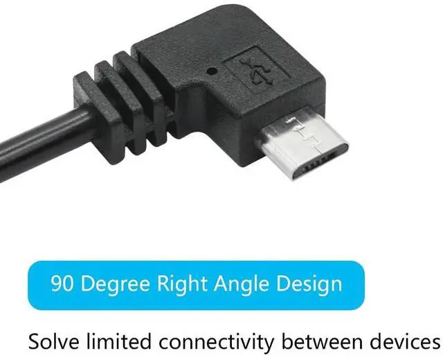 Alt view image 4 of 7 - Vszerda 11FT 90 Degree Micro USB Power Cable, Left Angle Micro USB Dash Cam Charging Cord, for Car Dash Cam, Phones and Other Devices Charging