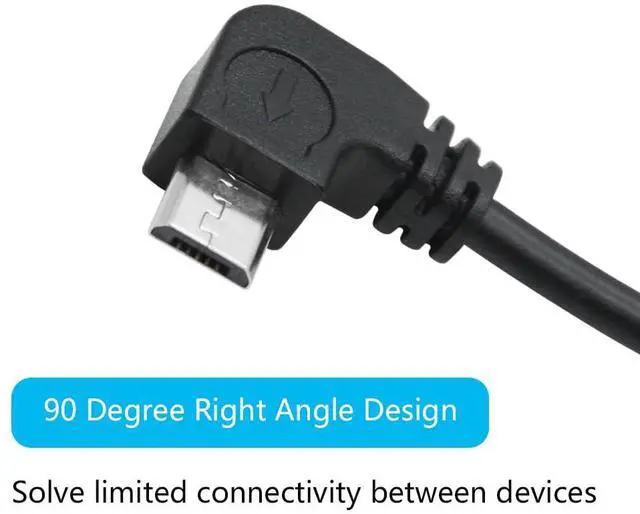 Alt view image 3 of 7 - Vszerda 4Pcs Right Angle Micro USB to 2 Pin Bare Wire Open End Cable 11inch, 90 Degree USB Male Plug Pigtail Power Wire 5V/3A, for Equipment Installed or Replacement Repair DIY