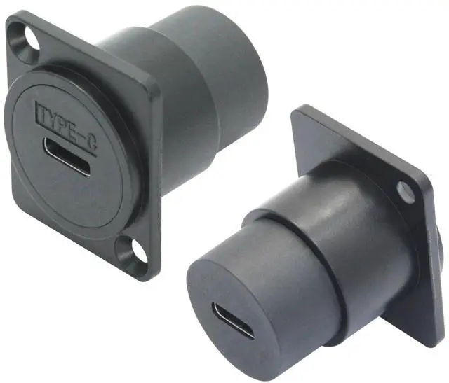 Alt view image 2 of 7 - Vszerda 2Pcs USB 3.1 Panel Mount Connector Socket, D-Type USB Type C Female to Female Panel Fixed Pass Through Module with Install Screw, 10Gbps High Speed Data Extension Adapter