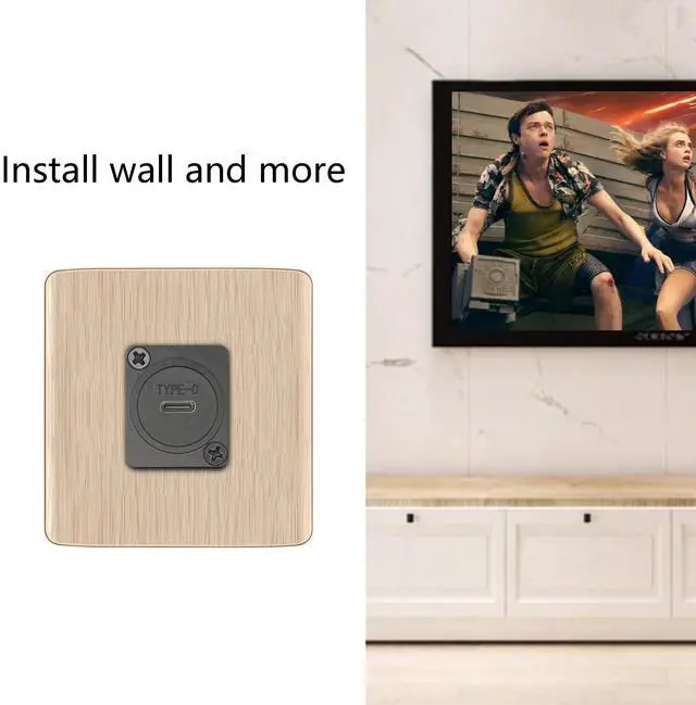 Alt view image 5 of 7 - Vszerda 2Pcs USB 3.1 Panel Mount Connector Socket, D-Type USB Type C Female to Female Panel Fixed Pass Through Module with Install Screw, 10Gbps High Speed Data Extension Adapter