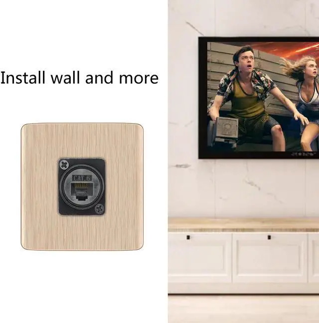 Alt view image 4 of 6 - Vszerda 2Pcs RJ45 Panel Mount Connector, D-Type RJ45 Cat6 Female to Female Through Socket with Install Screw, Ethernet Extension Coupler Adapter