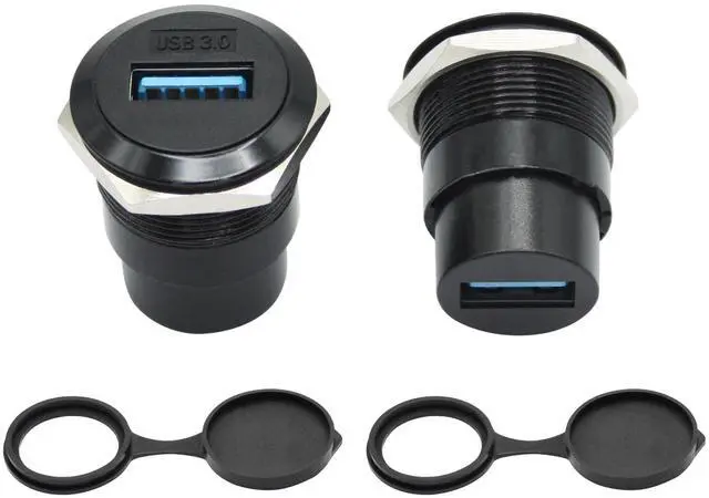 Main image of Vszerda 2Pcs USB 3.0 Panel Mount Connector Socket, USB A Female to Female Fixed Pass Through Module with Dustcap, USB 3.0 High Speed Data Extension Coupler Adapter