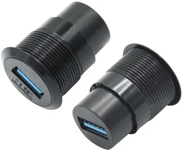 Alt view image 2 of 7 - Vszerda 2Pcs USB 3.0 Panel Mount Connector Socket, USB A Female to Female Fixed Pass Through Module with Dustcap, USB 3.0 High Speed Data Extension Coupler Adapter