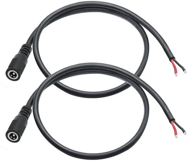 Main image of Vszerda 12V DC Power Pigtail Cable,18AWG 0.5M/1.65FT DC 5.5mm x 2.1mm Female Plug to Bare Wire Open End Power Wire,for DC 5521 Power Wire Supply Repair Cable(2Pcs)