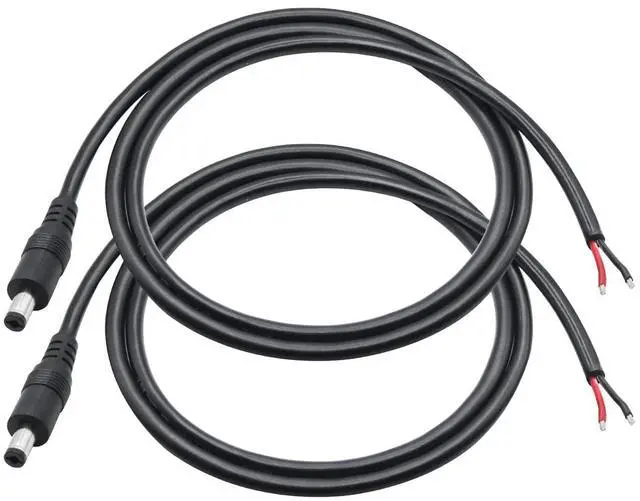 Main image of Vszerda 12V DC Power Pigtails Cable,1m/3.3ft DC 5.5mm x 2.1mm Male Plug to Bare Wire Open End Power Wire,18AWG DC Barrel Plug Connector,for DC 5521 Port Supply Replacement Repair(2Pcs)