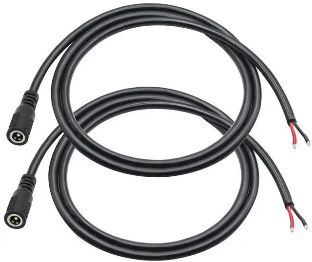 Main image of Vszerda 12V DC Power Pigtail Cable,3.3FT 18AWG DC 5.5mm x 2.1mm Female Plug to Bare Wire Open End Power Wire,for 12V DC 5521 Power Wire Supply Repair Cable(2Pcs)