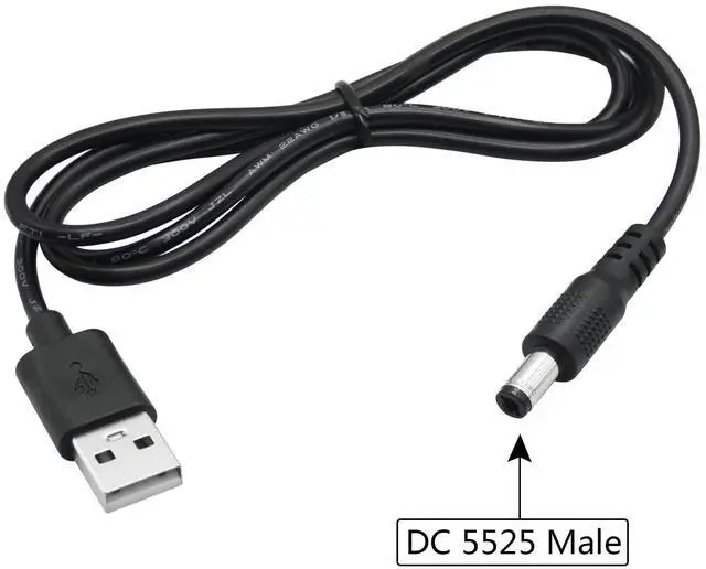 Alt view image 5 of 7 - Vszerda 2Pcs 3FT USB A Male to DC 5.5mm x 2.5mm Male Plug Power Cord, USB 2.0 A to DC 5.5mm x 2.5mm, 5V 3A Fast Charging, Compatible with USB Lights, Routers, Fans, Speakers, Black