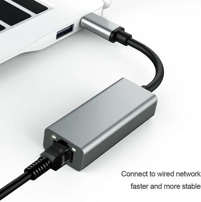 Alt view image 2 of 5 - Vszerda USB C Type C Gigabit Ethernet LAN Adapter Network Card RJ45 Windows Mac