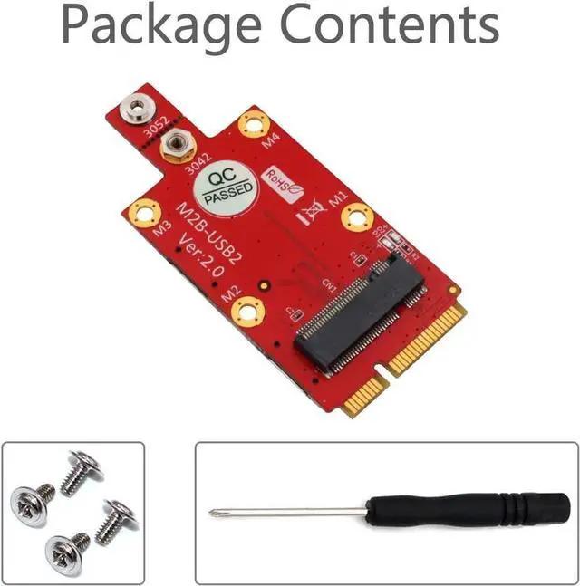 Alt view image 7 of 7 - Vszerda M.2 (NGFF) Key B to Mini PCI-E Adapter for 3G/4G/5G Module with Dual Nano SIM Card Slot (with 2 Nano SIM Card Slots)