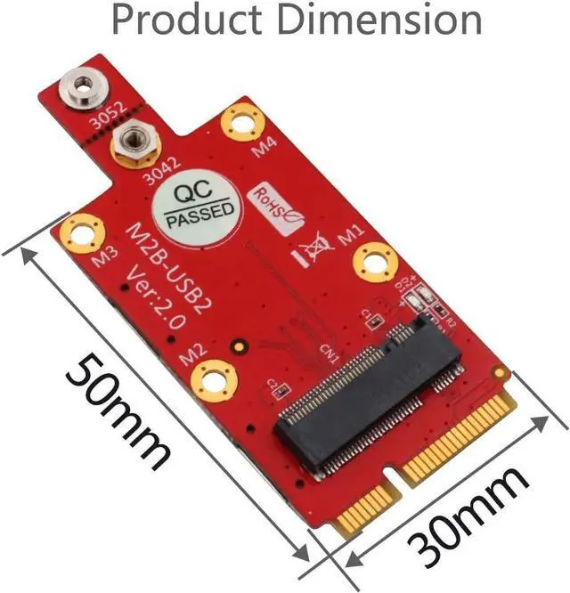 Alt view image 6 of 7 - Vszerda M.2 (NGFF) Key B to Mini PCI-E Adapter for 3G/4G/5G Module with Dual Nano SIM Card Slot (with 2 Nano SIM Card Slots)
