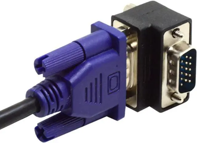 Alt view image 5 of 7 - Vszerda 2-Pack Down Angled 90 Degree VGA SVGA Male to Female Adapter,Down Angle VGA 15 Pin Male to Female Converter Adapter for TV, Projectors, Monitors (Down Angled)