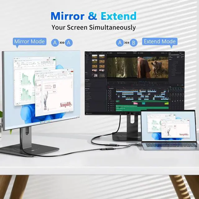 Alt view image 7 of 7 - Vszerda USB to HD Adapter, USB 3.0 to HD Monitor Connector Male to Female Multi-Display 1080P Output Cable Converter for Laptop Desktop PC TV, Compatible Windows11/10/8.1/8.7/MacOS Black